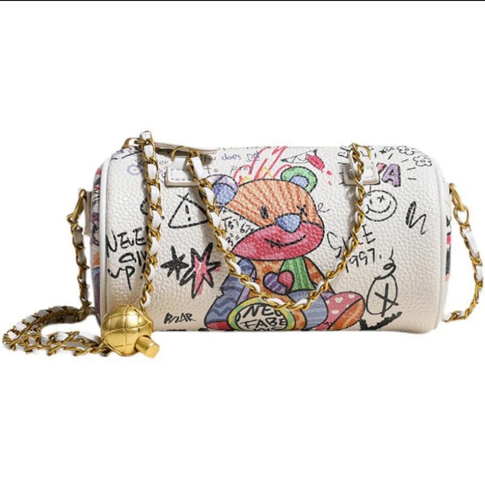 Bear Graffiti Lady's S Chain Shoulder Bag